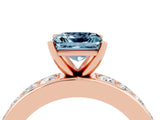 Rose gold Princess Cut Cut Channel Set Diamond Engagement Ring with Four-Prong Setting_4