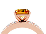 Rose gold Princess Cut Cut Channel Set Diamond Engagement Ring with Four-Prong Setting_4