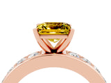Rose gold Princess Cut Cut Channel Set Diamond Engagement Ring with Four-Prong Setting_4