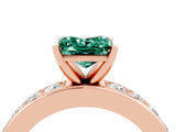Rose gold Princess Cut Cut Channel Set Diamond Engagement Ring with Four-Prong Setting_4