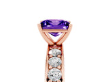 Rose gold Princess Cut Cut Channel Set Diamond Engagement Ring with Four-Prong Setting_5