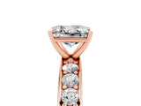 Rose gold Princess Cut Cut Channel Set Diamond Engagement Ring with Four-Prong Setting_5