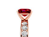 Rose gold Princess Cut Cut Channel Set Diamond Engagement Ring with Four-Prong Setting_5