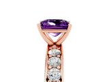 Rose gold Princess Cut Cut Channel Set Diamond Engagement Ring with Four-Prong Setting_5