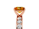 Rose gold Princess Cut Cut Channel Set Diamond Engagement Ring with Four-Prong Setting_5