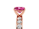 Rose gold Princess Cut Cut Channel Set Diamond Engagement Ring with Four-Prong Setting_5