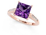 Rose gold Princess Cut Cut Channel Set Solitaire Engagement Ring with Four-Prong Setting_1