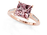 Rose gold Princess Cut Cut Channel Set Solitaire Engagement Ring with Four-Prong Setting_1