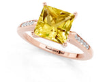 Rose gold Princess Cut Cut Channel Set Solitaire Engagement Ring with Four-Prong Setting_1