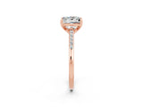 Rose gold Princess Cut Cut Channel Set Solitaire Engagement Ring with Four-Prong Setting_2