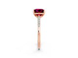 Rose gold Princess Cut Cut Channel Set Solitaire Engagement Ring with Four-Prong Setting_2