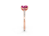 Rose gold Princess Cut Cut Channel Set Solitaire Engagement Ring with Four-Prong Setting_2