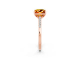 Rose gold Princess Cut Cut Channel Set Solitaire Engagement Ring with Four-Prong Setting_2