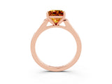 Rose gold Princess Cut Cut Channel Set Solitaire Engagement Ring with Four-Prong Setting_3