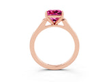 Rose gold Princess Cut Cut Channel Set Solitaire Engagement Ring with Four-Prong Setting_3