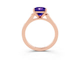 Rose gold Princess Cut Cut Channel Set Solitaire Engagement Ring with Four-Prong Setting_3