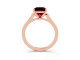 Rose gold Princess Cut Cut Channel Set Solitaire Engagement Ring with Four-Prong Setting_3