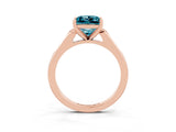 Rose gold Princess Cut Cut Channel Set Solitaire Engagement Ring with Four-Prong Setting_3