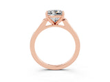 Rose gold Princess Cut Cut Channel Set Solitaire Engagement Ring with Four-Prong Setting_3