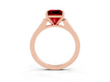 Rose gold Princess Cut Cut Channel Set Solitaire Engagement Ring with Four-Prong Setting_3