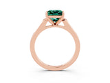Rose gold Princess Cut Cut Channel Set Solitaire Engagement Ring with Four-Prong Setting_3
