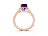 Rose gold Princess Cut Cut Channel Set Solitaire Engagement Ring with Four-Prong Setting_3