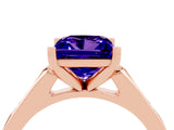 Rose gold Princess Cut Cut Channel Set Solitaire Engagement Ring with Four-Prong Setting_4