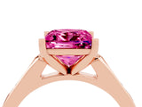 Rose gold Princess Cut Cut Channel Set Solitaire Engagement Ring with Four-Prong Setting_4