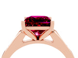 Rose gold Princess Cut Cut Channel Set Solitaire Engagement Ring with Four-Prong Setting_4