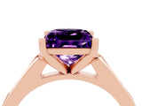 Rose gold Princess Cut Cut Channel Set Solitaire Engagement Ring with Four-Prong Setting_4