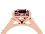 Rose gold Princess Cut Cut Channel Set Solitaire Engagement Ring with Four-Prong Setting_4