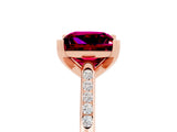 Rose gold Princess Cut Cut Channel Set Solitaire Engagement Ring with Four-Prong Setting_5