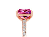 Rose gold Princess Cut Cut Channel Set Solitaire Engagement Ring with Four-Prong Setting_5