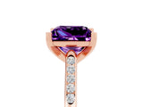 Rose gold Princess Cut Cut Channel Set Solitaire Engagement Ring with Four-Prong Setting_5