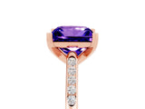 Rose gold Princess Cut Cut Channel Set Solitaire Engagement Ring with Four-Prong Setting_5
