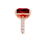 Rose gold Princess Cut Cut Channel Set Solitaire Engagement Ring with Four-Prong Setting_5