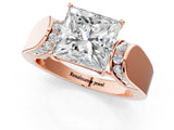 Rose gold Princess Cut Cut Diamond Channel Set Solitaire Ring with Four-Prong Setting_4