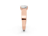 Rose gold Princess Cut Cut Diamond Channel Set Solitaire Ring with Four-Prong Setting_5