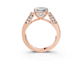 Rose gold Princess Cut Cut Diamond Channel Set Solitaire Ring with Four-Prong Setting_6