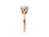 Rose gold Princess Cut Cut Diamond Cluster Ring with Solitaire Band and Four-Prong Setting_17