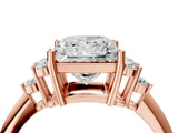 Rose gold Princess Cut Cut Diamond Cluster Ring with Solitaire Band and Four-Prong Setting_19