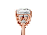Rose gold Princess Cut Cut Diamond Cluster Ring with Solitaire Band and Four-Prong Setting_20