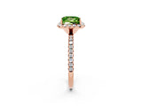 Rose gold Princess Cut Cut Diamond Floral Halo Engagement Ring with Pavé Band and Prong Setting_2