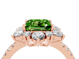 Rose gold Princess Cut Cut Diamond Floral Halo Pave Band with Prong Setting_4
