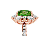 Rose gold Princess Cut Cut Diamond Floral Halo Pave Band with Prong Setting_5