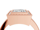 Rose gold Princess Cut-Cut Diamond Halo Engagement Ring with Pave Band and Prong Setting_13