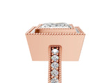 Rose gold Princess Cut-Cut Diamond Halo Engagement Ring with Pave Band and Prong Setting_14