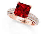 Rose gold Princess Cut Cut Diamond Milgrain Marquise Band with Prong Setting_1