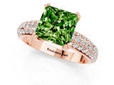 Rose gold Princess Cut Cut Diamond Milgrain Marquise Band with Prong Setting_1