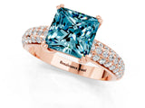 Rose gold Princess Cut Cut Diamond Milgrain Marquise Band with Prong Setting_1